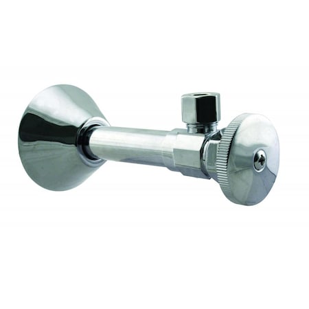 Westbrass Angle Stop, 1/2" Copper Sweat x 3/8" OD Comp. in Polished Chrome D1112-26
